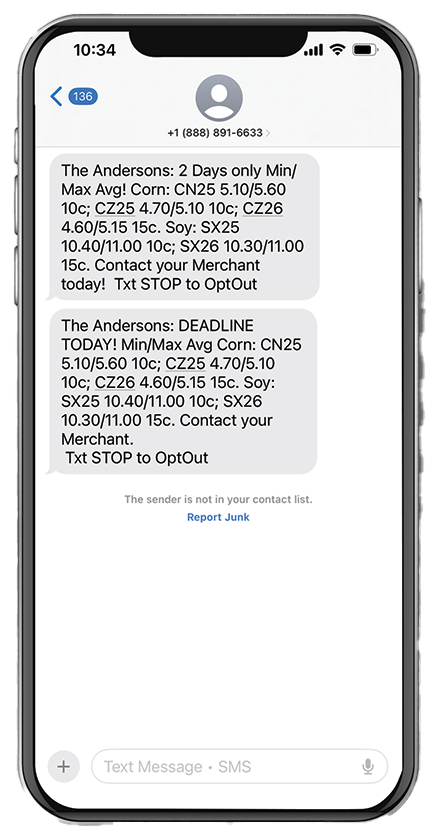 The Andersons Sign Up for Text Updates