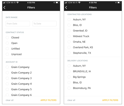The Andersons Grain Mobile App Contracts