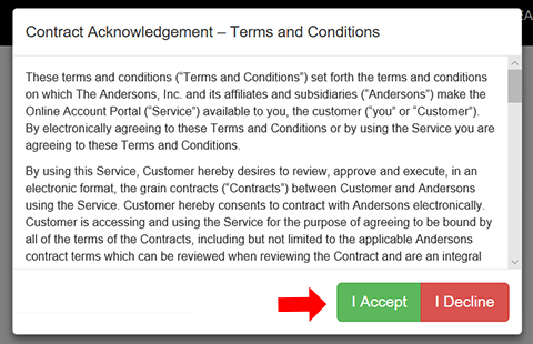 The Andersons GRAINweb Contract Acknowledgement